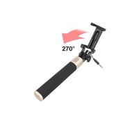 Perche selfie télescopique filaire Smartphone Jack 3.5 AF11 270° Noir/Or