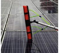 Perche télescopique à eau de 6 m avec brosse intégrée pour le nettoyage des panneaux solaires, équipée d'une tête de brosse de 50 cm et d'une tige extensible de 6 m. Idéale pour nettoyer les toiture
