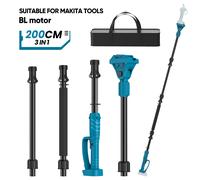 Perche télescopique de 2 m pour tronçonneuse Makita 18 V, perche d'extension en alliage d'aluminium avec poignée réglable à 5 angles et antidérapante Set-2 Battery