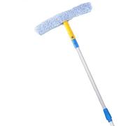 Perche télescopique extensible for le nettoyage des vitres - Raclette en acier inoxydable de 6,4 m et brosse en microfibre for les fenêtres des immeubles de grande hauteur(4.5-6.5m)