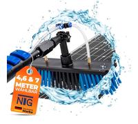 Perche Télescopique Nettoyage Panneaux solaires, Extensible à 4,6 et à 7 metres, Brosse telescopique toiture avec Tuyau Intérieur Balai telescopique pour Toit