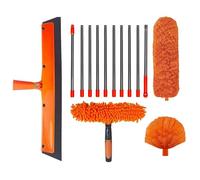 Perche Telescopique Nettoyage Toiture | Kit De Dépoussiérage Haute Portée De 6m avec Perche D'extension De 4.25m | Brosse Téléscopique De Nettoyage Et Tête en Microfibre pour Toiles D'Araignée