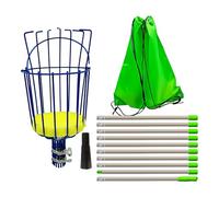 Perche télescopique orange - Outil récupérateur de fruits, bâton de récolte extensible | Mât en acier durable, doublure de panier rembourrée, portée efficace pour les grands arbres, l'utilisation de