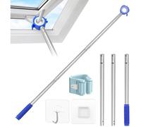 Perche télescopique ouvre-fenêtre de toit avec crochet antidérapant barre d'extension compatible fenêtre Velux pour fenêtres de toit