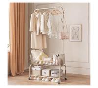 Perchero Burro Portant à vêtements en métal avec 1 tringle et étagère pour chambre à coucher Blanc 90 x 175 x 30 cm