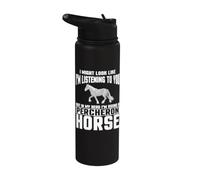Percheron Vêtement pour cheval Motif cavaliers mignons et drôles Stainless Steel Insulated Water Bottle