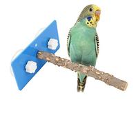 Perches de Douche en Bois Fagara pour Oiseaux Support Debout avec Fixation Mur Ventouse en Plastique Accessoire Prise de Douche pour Animaux de Compagnie