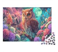Perches de hibouille Parmi Les Fleurs en Floraison 1000 Pieces Puzzles Adults and Children Faune Sauvage Cadeau Anti-Stress Activité De Détente Décoration De Salon 38x26cm/1000pcs