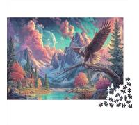 Perches de l'aigle Chauve sur la Branche de Montagne Puzzle pour Adultes 1000 Pièces, Faune Sauvage Défi Éducatif, Idéal en Cadeau Et Décoration 52x38cm/1000pcs