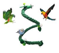 Perches en corde pour cages | jouet à mâcher en coton vert flexible pour appui | jouet en corde pour se percher | pour inséparables Cocorite Calopsite et perruches