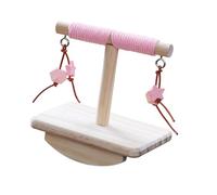 Perchoir à bascule pour oiseaux - Plateforme en bois avec bloc de dentition suspendu pour perroquets - Exercice de mastication et de fiançailles