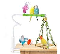 Perchoir à Calopsitte, Jouet De Bureau Portable Et Pliable, avec Pince Et Perchoir Pliable pour Aras, pour Volière Jardin Animalerie Cage Élevage Perrochet Perruche Calopsitte