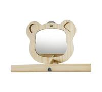 Perchoir à miroir, support de canne en bois - Jouet pour cage à perroquet pour perruche, conure, calopsitte, inséparable, pinson, canari et autres petits oiseaux