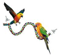 Perchoir à oiseaux, corde pliable en acier inoxydable pour perroquet/perruche/calopsitte Bungee Jouet confortable coloré