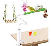 Perchoir À Oiseaux De Compagnie | Jouet De Bureau Portable Et Pliable - avec Clip, Perchoir d'Oiseau Flexible sur Support - pour Canari, Pinson, Calopsitte, Inséparable, Colibri, Salon et Le Balcon