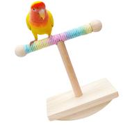 Perchoir à oiseaux en bois antidérapant et résistant aux morsures - Texture naturelle - Marron - Outil debout pour perroquets, perruches, cage et plus encore - Intérieur et extérieur