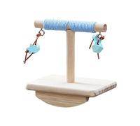 Perchoir à oiseaux en bois avec support à bascule pour exercices et réduction de l'ennui