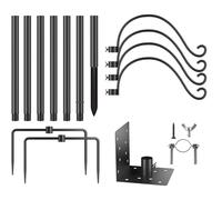 Perchoir à oiseaux - Kit de montage réglable en hauteur, support en métal stable de 193 cm, revêtement résistant aux intempéries, support de montage facile | Solution de protection stable et sûre pour