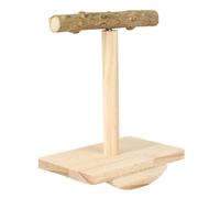 Perchoir à Oiseaux, perchoirs à Oiseaux en Bois Naturel pour Cage avec Base oscillante, Jouet interactif mâcher et Couper Les Griffes pour perruches, calopsittes, perroquets