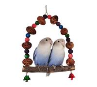 Perchoir à oiseaux pour cage - Perchoirs naturels pour perruches | Support pour aire de jeux avec boule en rotin pour l'intérieur et l'extérieur ainsi que pour le placement de fenêtre