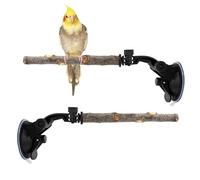 Perchoir à Oiseaux pour Fenêtre - 2 Pièces Perchoir Ajustable D'entraînement Et Jeu | Mobile en Bois pour Perroquet - pour Balcon Extérieur Patio Porche Arbre Mur Miroir