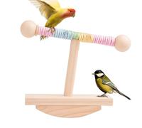 Perchoir à oiseaux pour perroquets - 18 x 8 x 15 cm - Perchoir de table en bois naturel - Base à bascule en bois naturel - Jouet d'enrichissement avec design d'entraînement | Plate-forme d'exercice