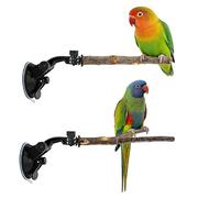 Perchoir à oiseaux résistant aux morsures - Support pour fenêtre de bain - Pour aras, perruches, calopsittes - Carreaux plats - Pour le bain, la voiture, les voyages
