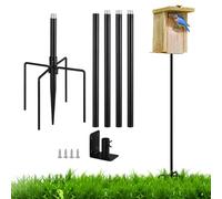 Perchoir à oiseaux - Support de jardin en acier - Support de montage extérieur - Fixation en métal multifonction - Poteau réglable en acier inoxydable pour pelouse, terrasse, balcon, arrière-cour