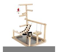 Perchoir à oiseaux - Support de jeu en bois pour perroquet, échelle supérieure de cage | Aire de jeu en bois naturel faite à la main avec jouets pour calopsitte perruche, conure endroit d'entraînement