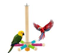 Perchoir à Oiseaux Support Tournant Interactif en Bois