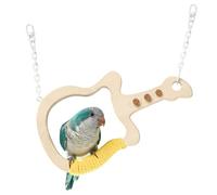 Perchoir à Oiseaux Swing Interactive Accessoires Cage Perruche | Perchoirs Bois Naturel Balançoire Oiseaux Pour Grimper et Se Tenir Perroquets Calopsittes Conures Gris Afrique Petits Moyens