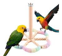 Perchoir à Perroquets Perchoir Tournant Interactif en Bois | Jouet d'Enrichissement pour Oiseaux Pour Perroquets Canaris Inséparables Gris d'Afrique Conures Perruches Aras