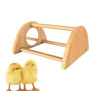 Perchoir à poussins avec miroir - Jouet en bois pour poussins et poulets - Jouet interactif pour l'enrichissement des poulaillers et les jeux de poules dans une couveuse ou un poulailler