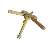 Perchoir à vent interactif en bois naturel pour perroquets avec support d'exercice pour perruches, inséparables, cage de divertissement, jouet à oiseaux avec design de moulin à vent rotatif