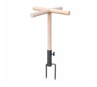 Perchoir à Volaille Perchoir Poules Perche de Repos Support d'Extérieure en Bois et Métal avec Base à Planter et Tige Croisée Adapté au Poulailler Basse-Cour Jardin Élevage 42cm 67.5cm