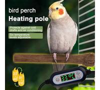 Perchoir chauffant pour perroquet, chauffage pour cage à oiseaux,Perchoir à oiseaux chauffant en bois simulé | Réchauffeur d'oiseaux Anti-morsure en résine pour perroquets gris africains, perruches, p