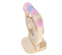 Perchoir de dressage d'oiseaux enveloppé de coton avec tasse de nourriture pour perroquets à longue queue Outil d'exercice Perchoir en bois avec bol d'alimentation