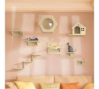Perchoir de fenêtre et étagères murales pour chat - Échelle souple et plate-forme de saut pour chat d'intérieur - Mobilier pour chat peu encombrant