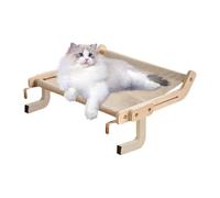 Perchoir De Fenêtre Pour Chat - 18,5 X 14,96 X 8,27 Pouces, Cadre En Bois Et Coton Et Lin, Support En Acier Inoxydable, Hamac Réglable Pour Chaton, Salon Sécurisé Monté Sur Fenêtre | Endroit De Visual