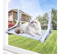 Perchoir de fenêtre pour chat - 4 ventouses puissantes, hamac sans fil pour chat 2 modes de support, cadeau spacieux et confortable pour chat - pour bronzer/faire la sieste/regarder dehors - Peut