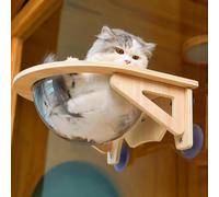Perchoir de fenêtre pour chat en acrylique avec ventouses, capacité de charge pour grands chats, idéal pour s'asseoir au soleil et se baigner au soleil