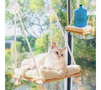 Perchoir de fenêtre pour chat - Hamac pour fenêtre - Siège en bois massif et ventouses solides - Lit et meubles pour chats à l'intérieur - Étagère de fenêtre suspendue pour chats d'intérieur de petite