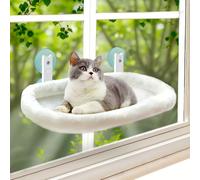 Perchoir de fenêtre pour chat, hamac sans fil pour fenêtre avec 4 ventouses puissantes, cadre en métal massif et housse de lit à coussin amovible, lit pliable pour chats de grande taille