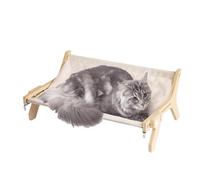 Perchoir de fenêtre pour chat, housse de lit lavable en machine, matelas double face de 55,5 x 58,9 cm, hamac en bois pour chat, idéal pour animaux domestiques et siège de repos de fenêtre pour toutes
