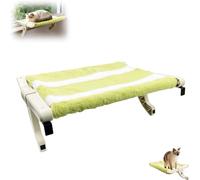 Perchoir de fenêtre Suspendu et hamac surélevé pour Chat, Cadre en Bois, supporte jusqu'à 22,7 kg, Offre Un Soutien Solide, est Facilement réglable sans perçage et est livré avec Un Coussin Amovible