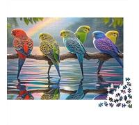 Perchoir de perroquets colorés Puzzle Martin-pêcheur à la Surface du lac 1000 Éléments Carton Épais À Partir De 12 Ans Résistant À La Déchirure Facile À Assembler Cadeau De Noël 38x26cm/1000pcs