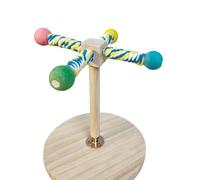 Perchoir de table en bois pour perroquet, poteau de meulage de pattes pour oiseaux, design de branche en bois naturel, support d'enrichissement pour perruches, pour entraînement et jeu des aras et des