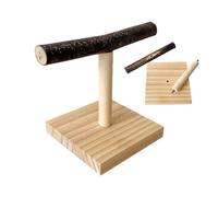 Perchoir de table pour perroquet - Perchoir en bois pour perroquet - Portable - Support d'entraînement en forme de T pour perroquets, perruches, calopsittes et conures - Assemblage rapide pour des