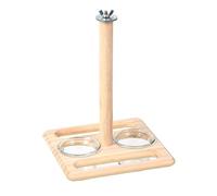 Perchoir d'entraînement pour oiseaux - Perchoir pour perroquets - Jouet de gymnastique avec tasse d'alimentation
