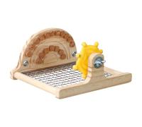 Perchoir en acier inoxydable pour perroquets avec engrenage rotatif en liège à mâcher pour l'enrichissement de la cage pour l'ennui des oiseaux perroquets à mâcher